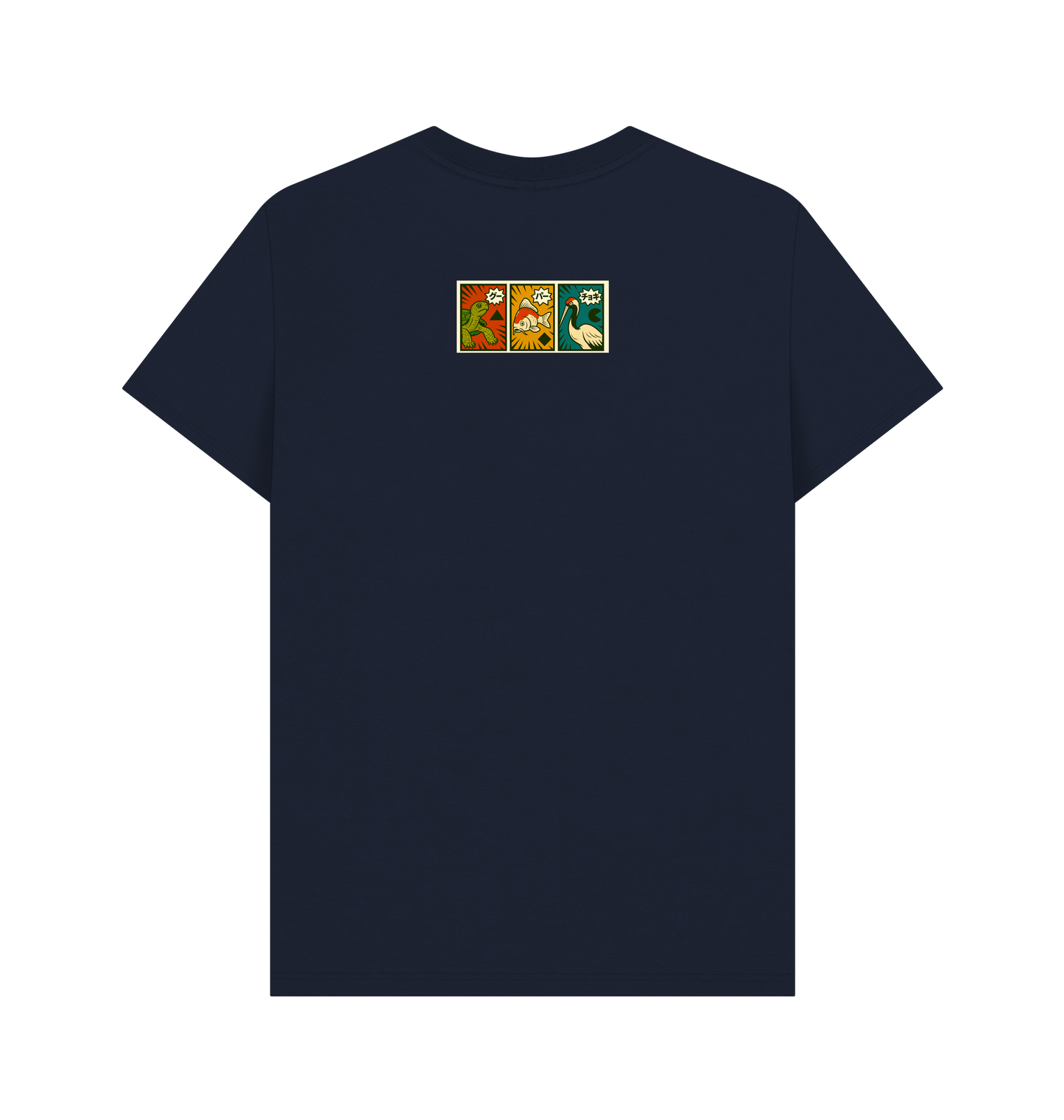 Navy Blue Printed T-shirt Back