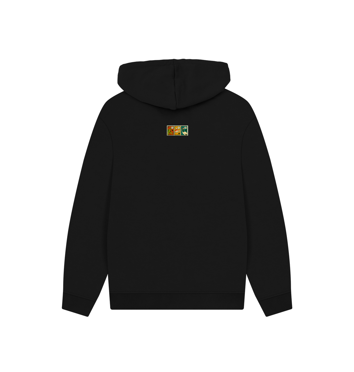 Black Printed Hoody Back
