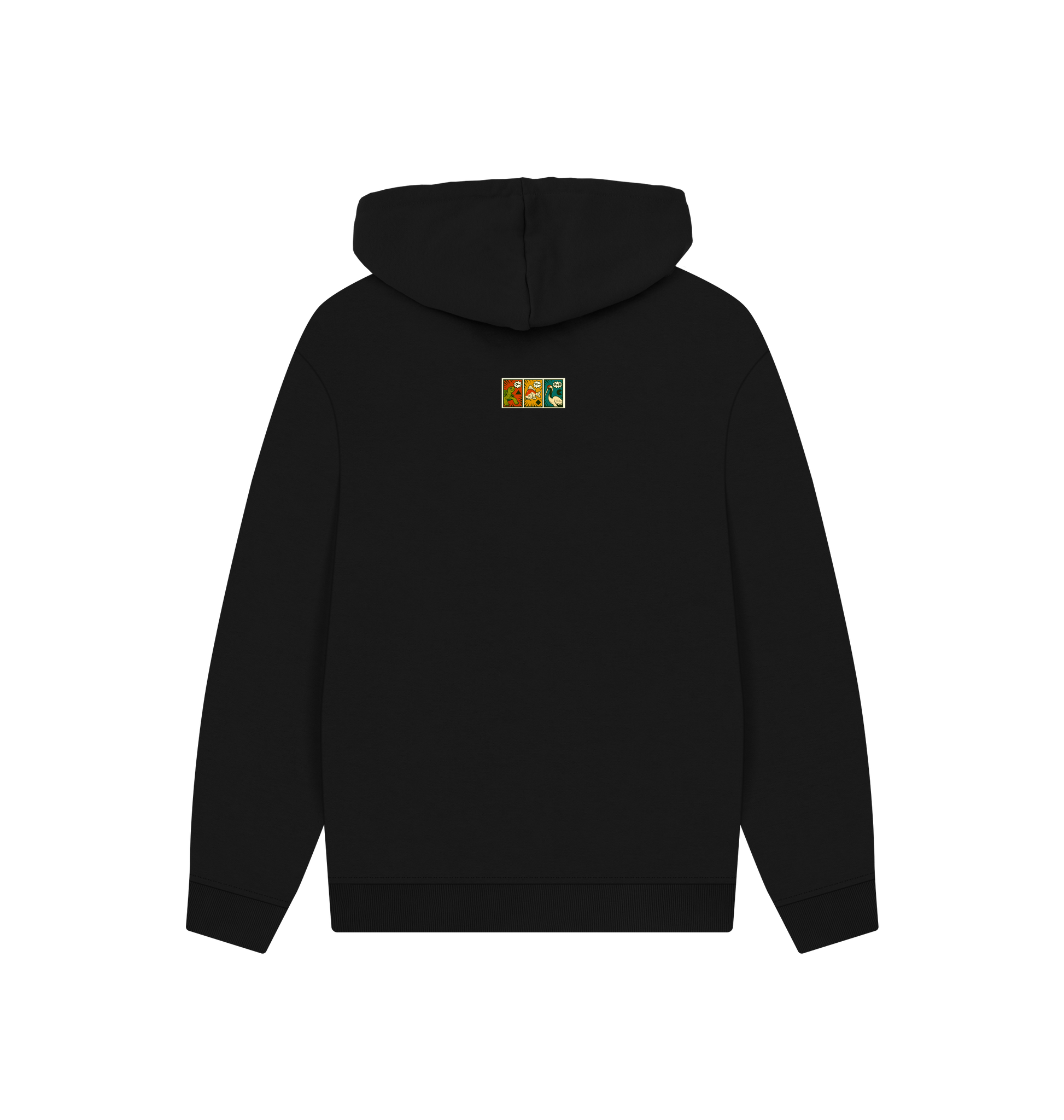 Black Printed Hoody Back
