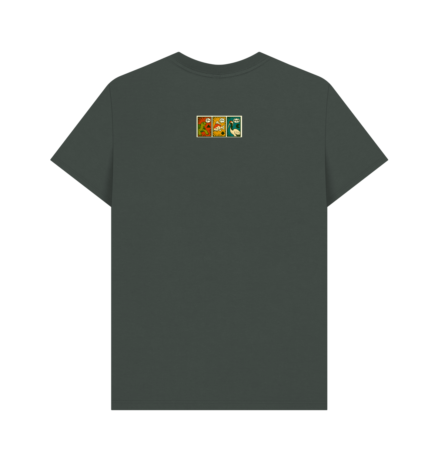 Dark Grey Printed T-shirt Back