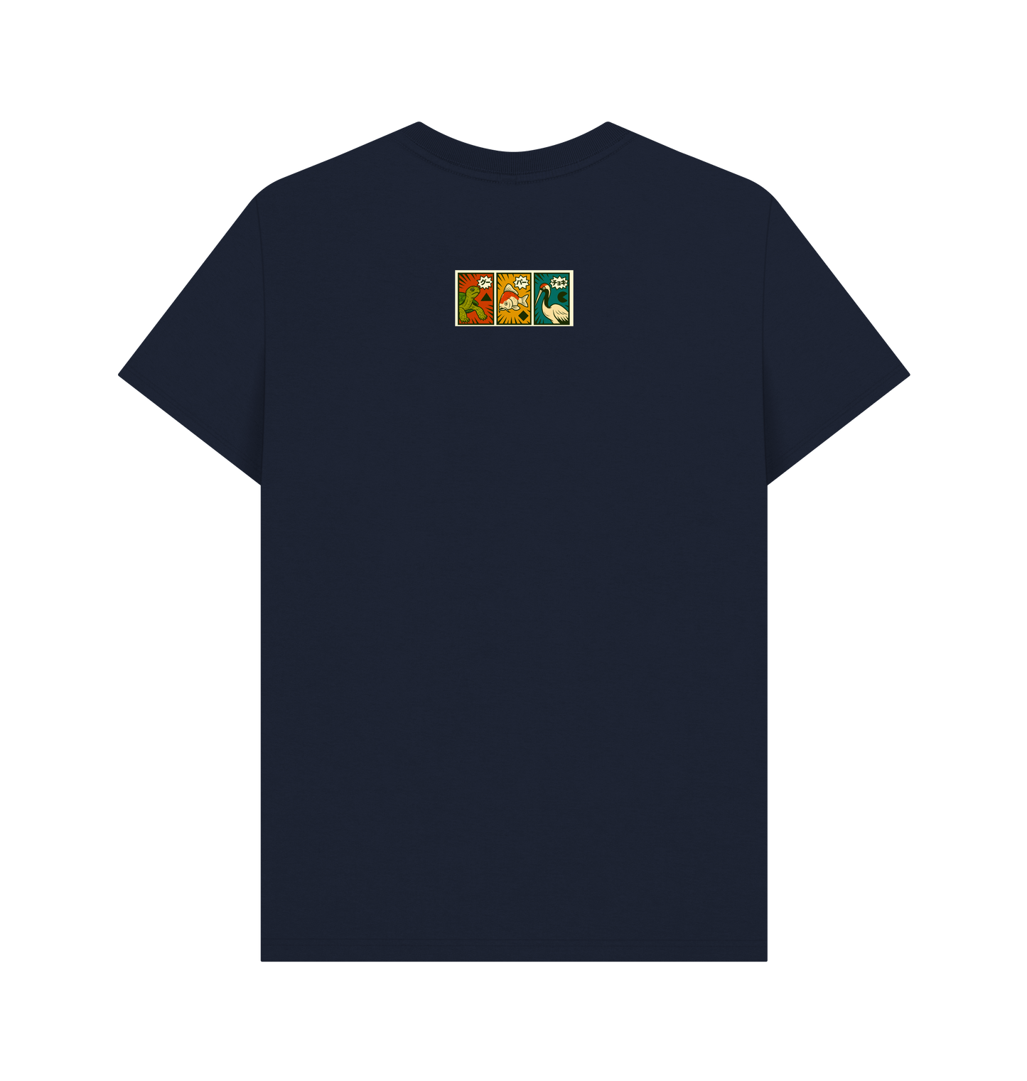 Navy Blue Printed T-shirt Back