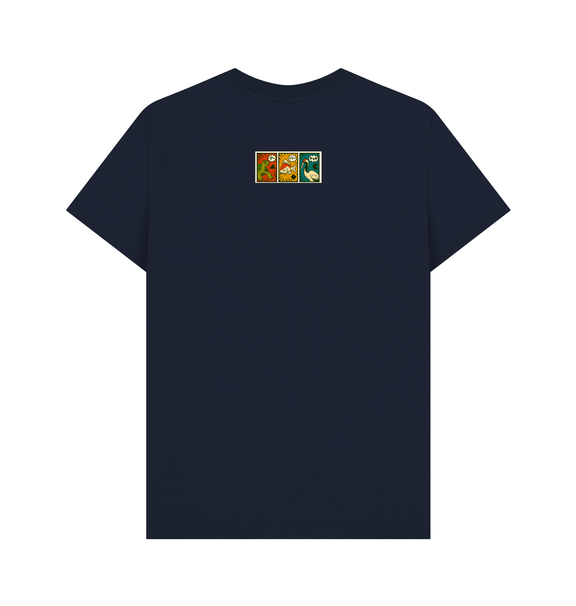 Navy Blue Printed T-shirt Back