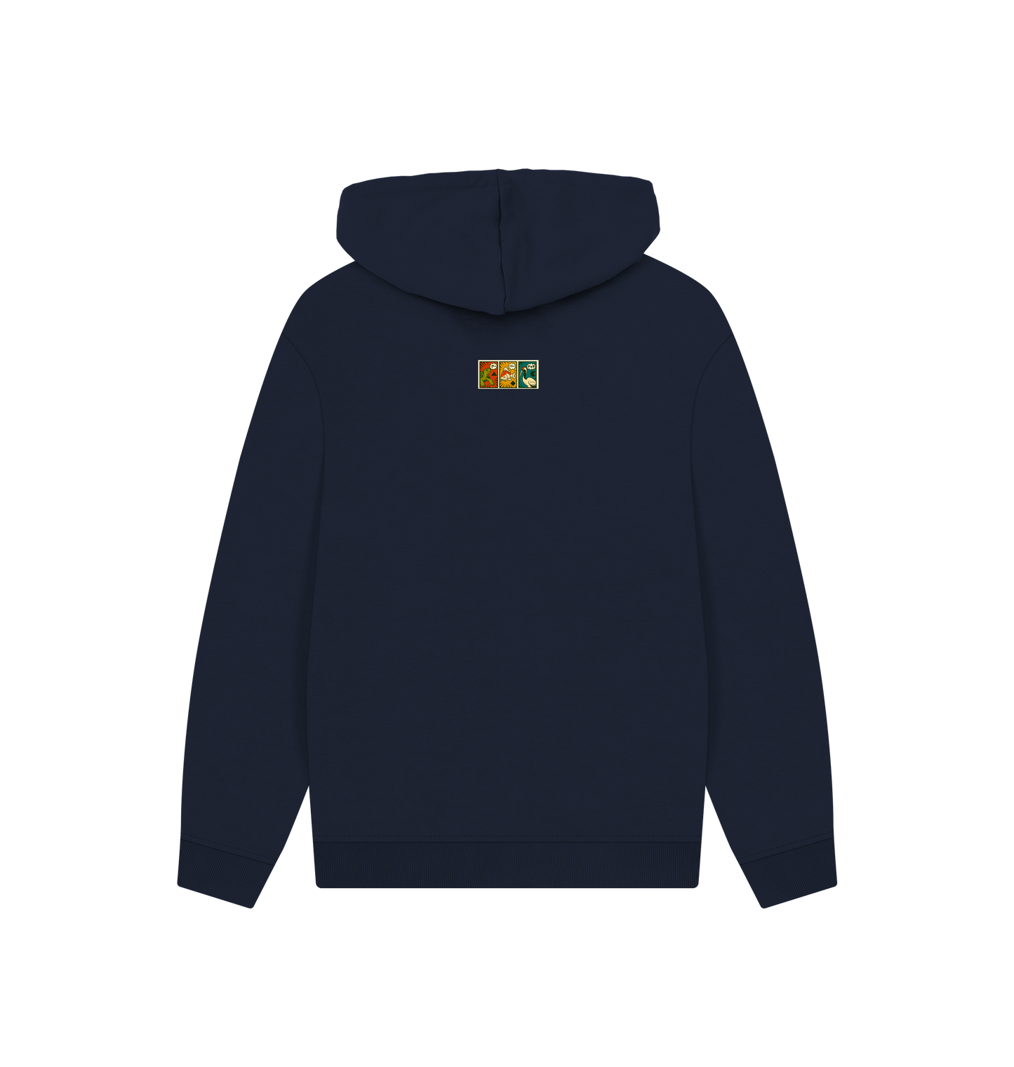Navy Printed Hoody Back