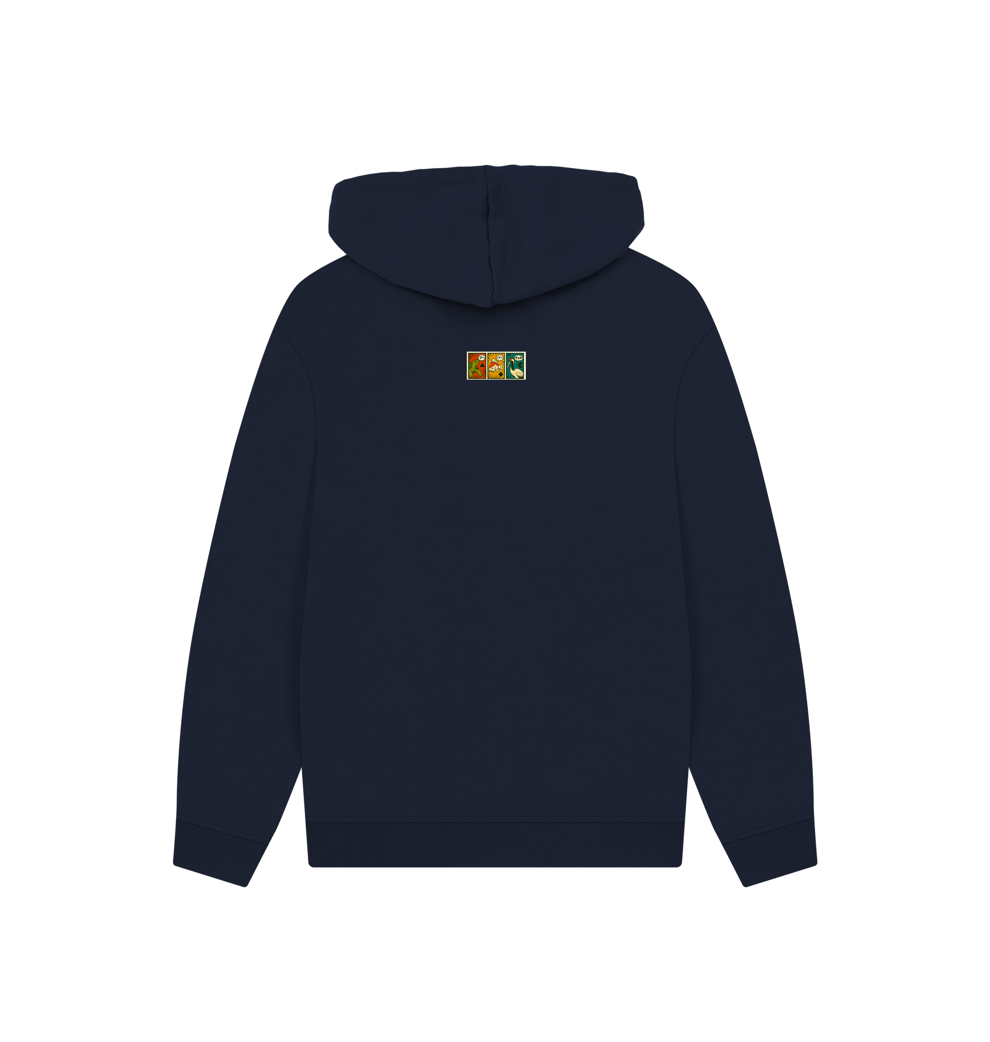 Navy Printed Hoody Back