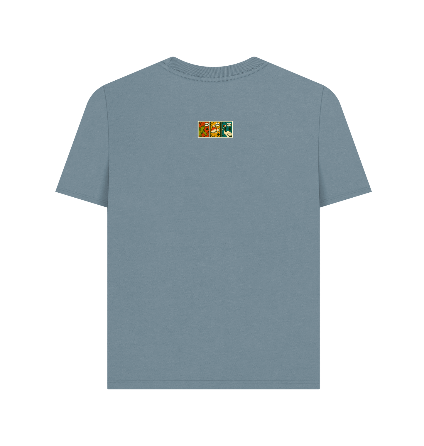 Stone Blue Printed T-shirt Back