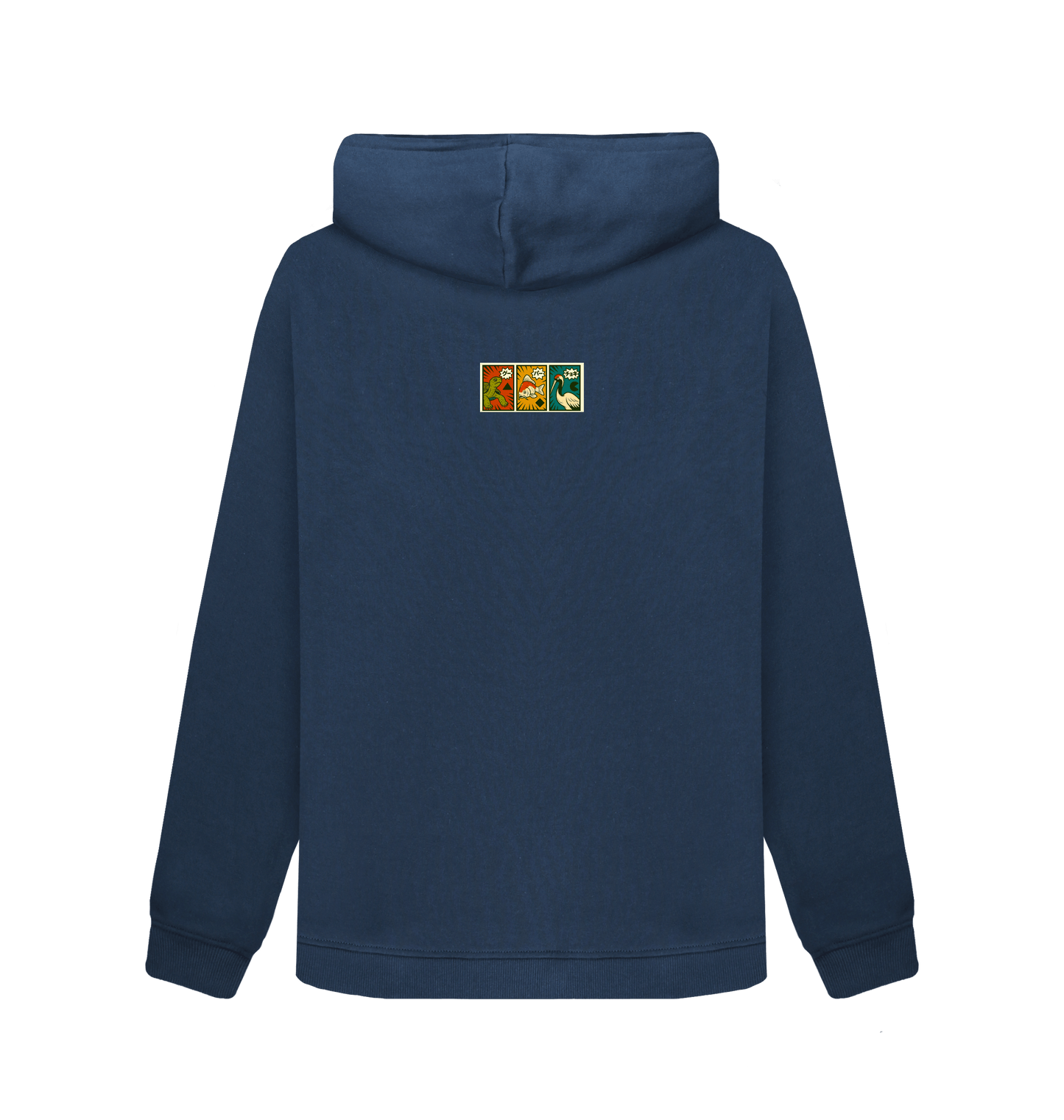Navy Blue Printed Sweater Back