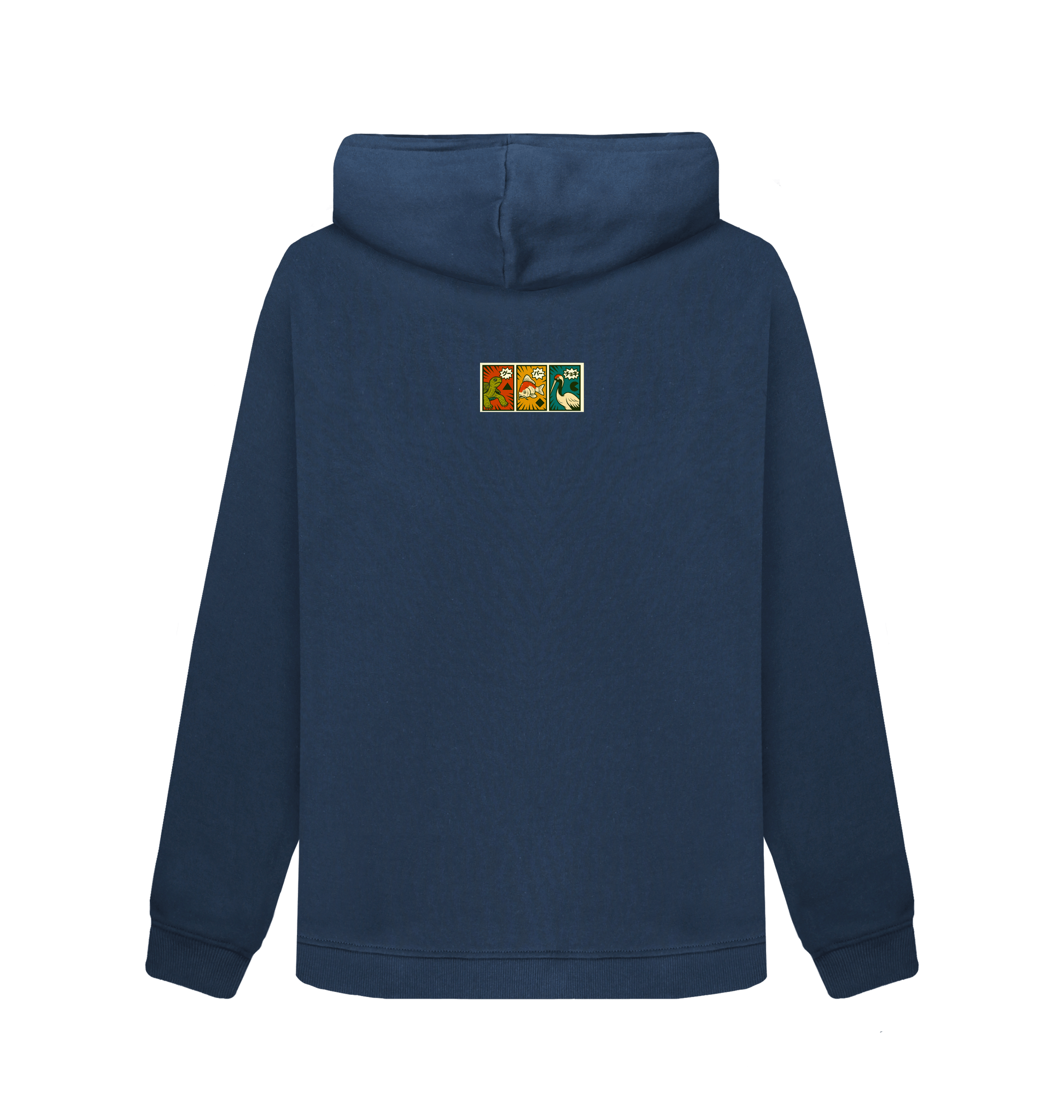 Navy Blue Printed Sweater Back