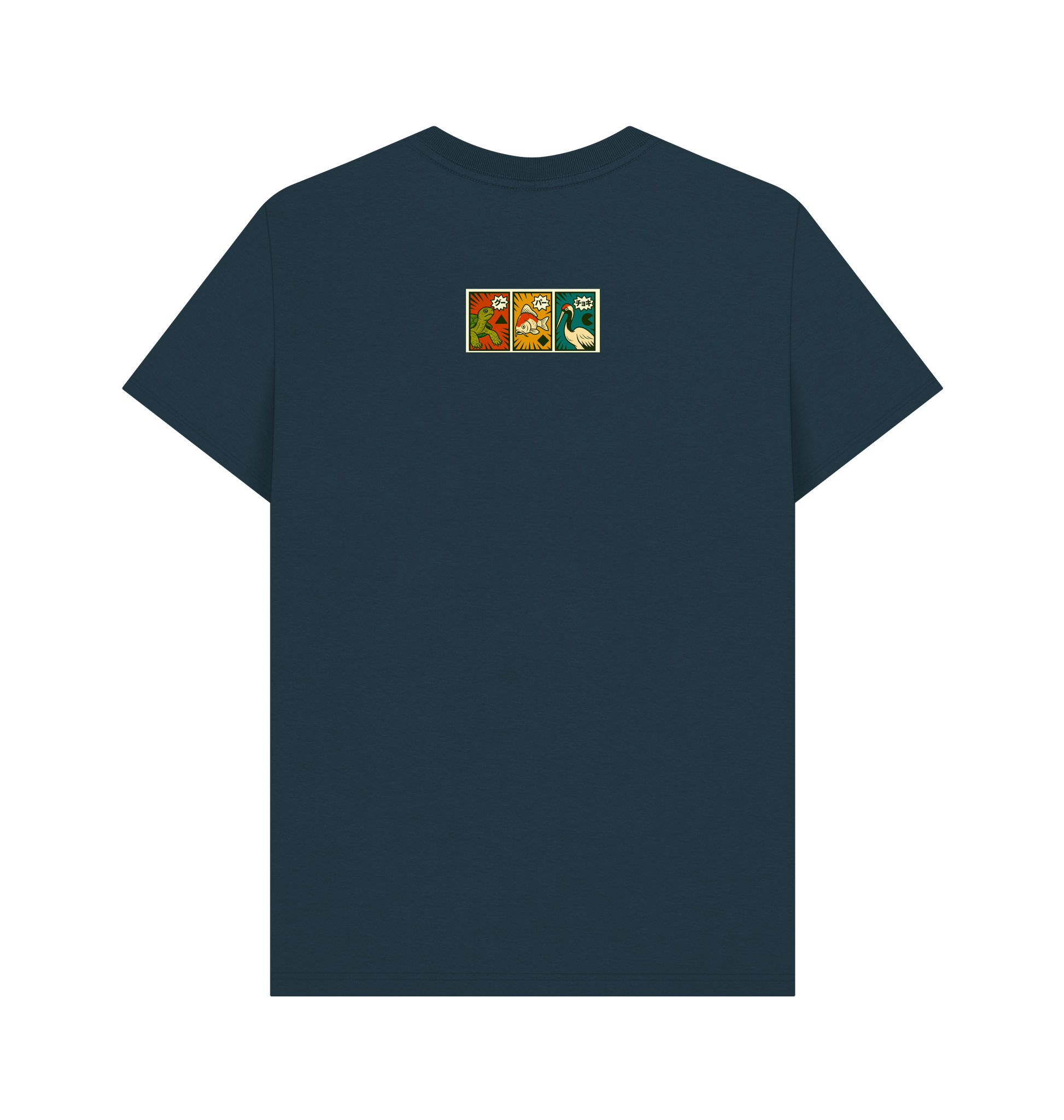 Denim Blue Printed T-shirt Back