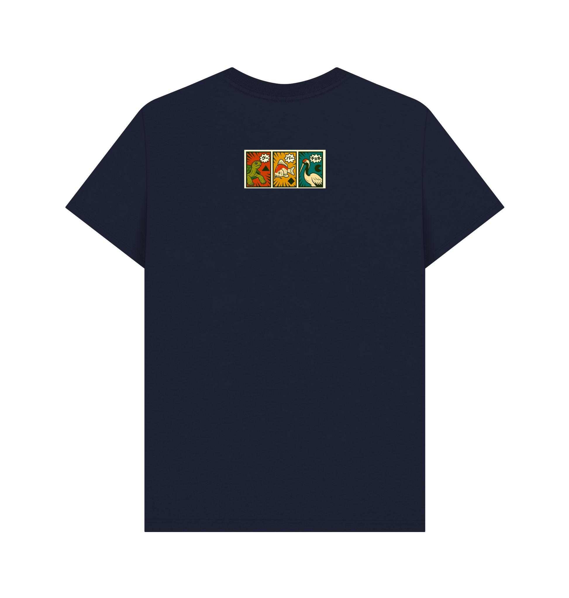 Navy Blue Printed T-shirt Back