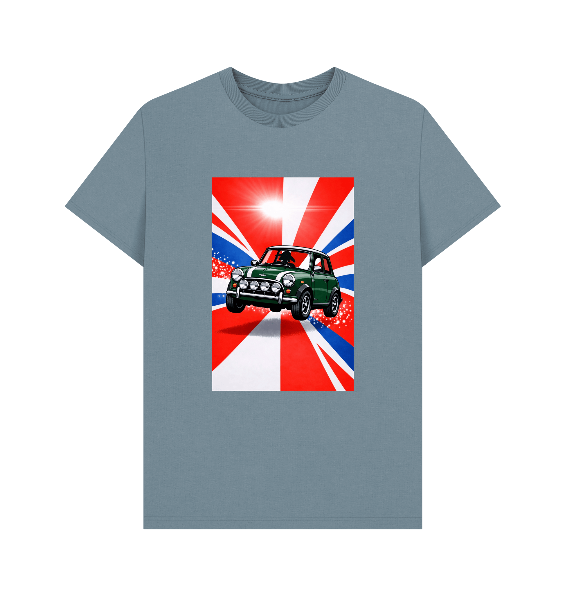 Stone Blue Printed T-shirt Front