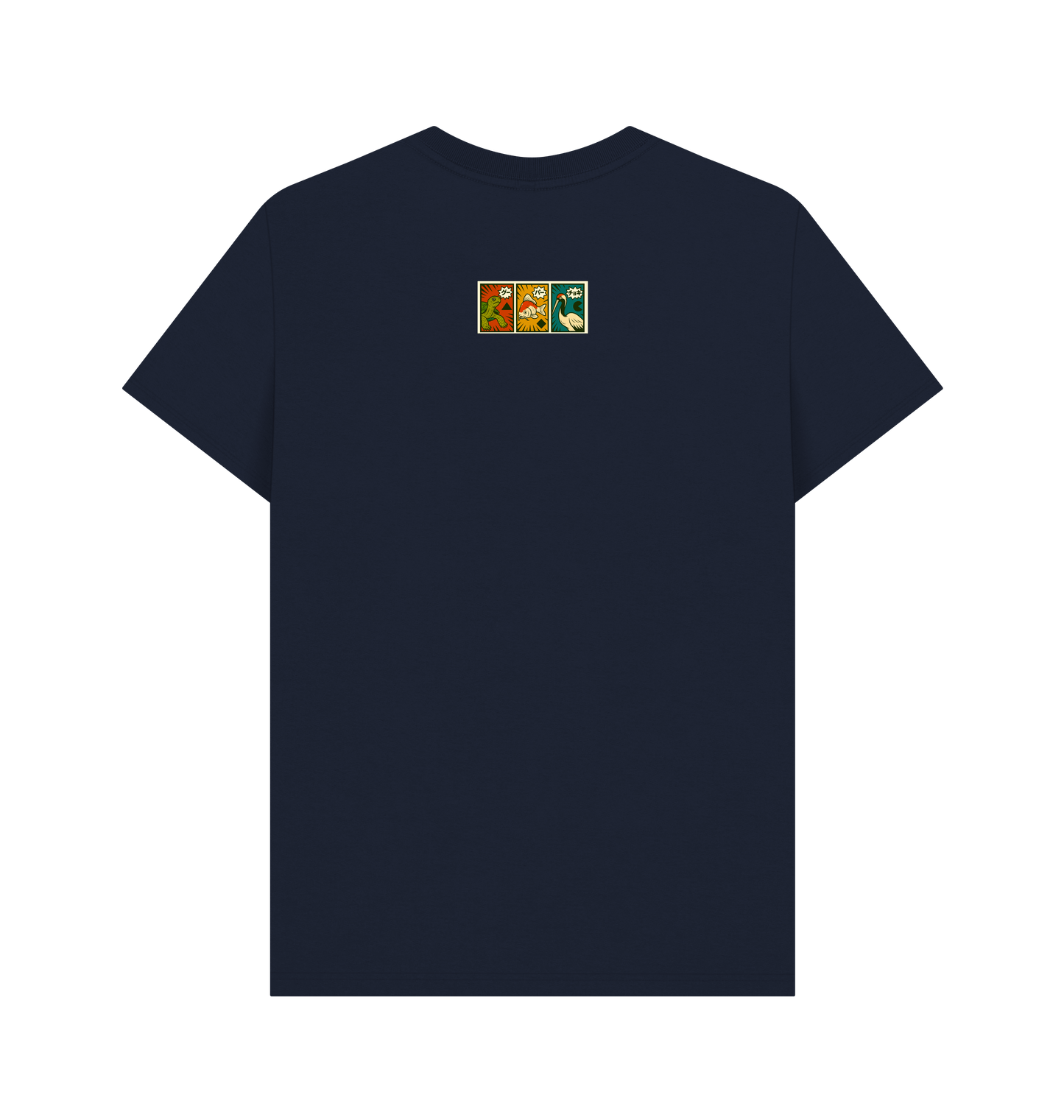 Navy Blue Printed T-shirt Back