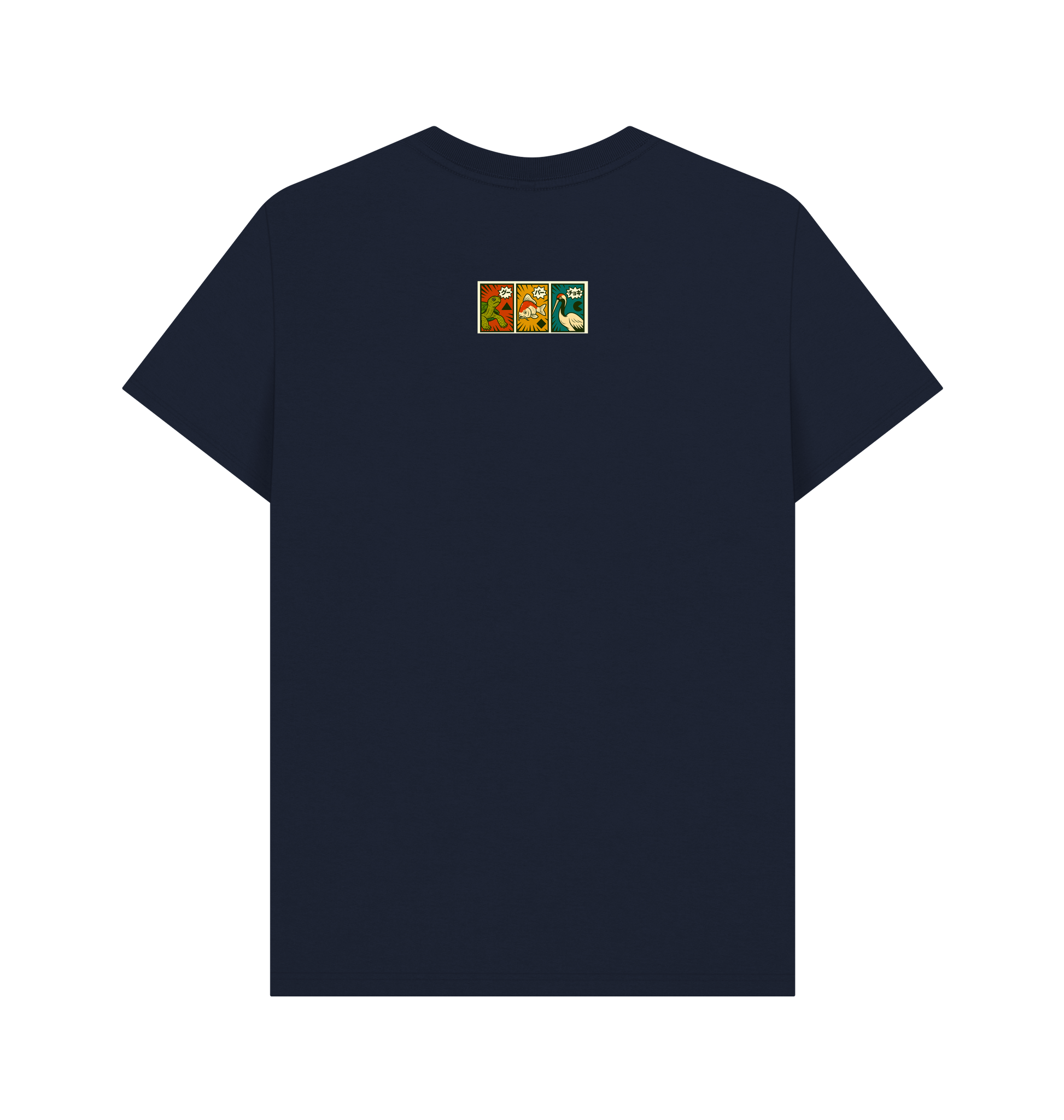 Navy Blue Printed T-shirt Back
