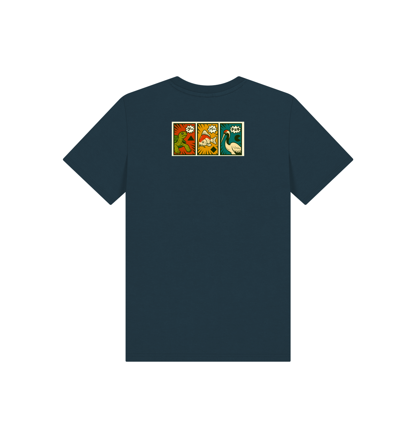 Denim Blue Printed Kids T-Shirt Back