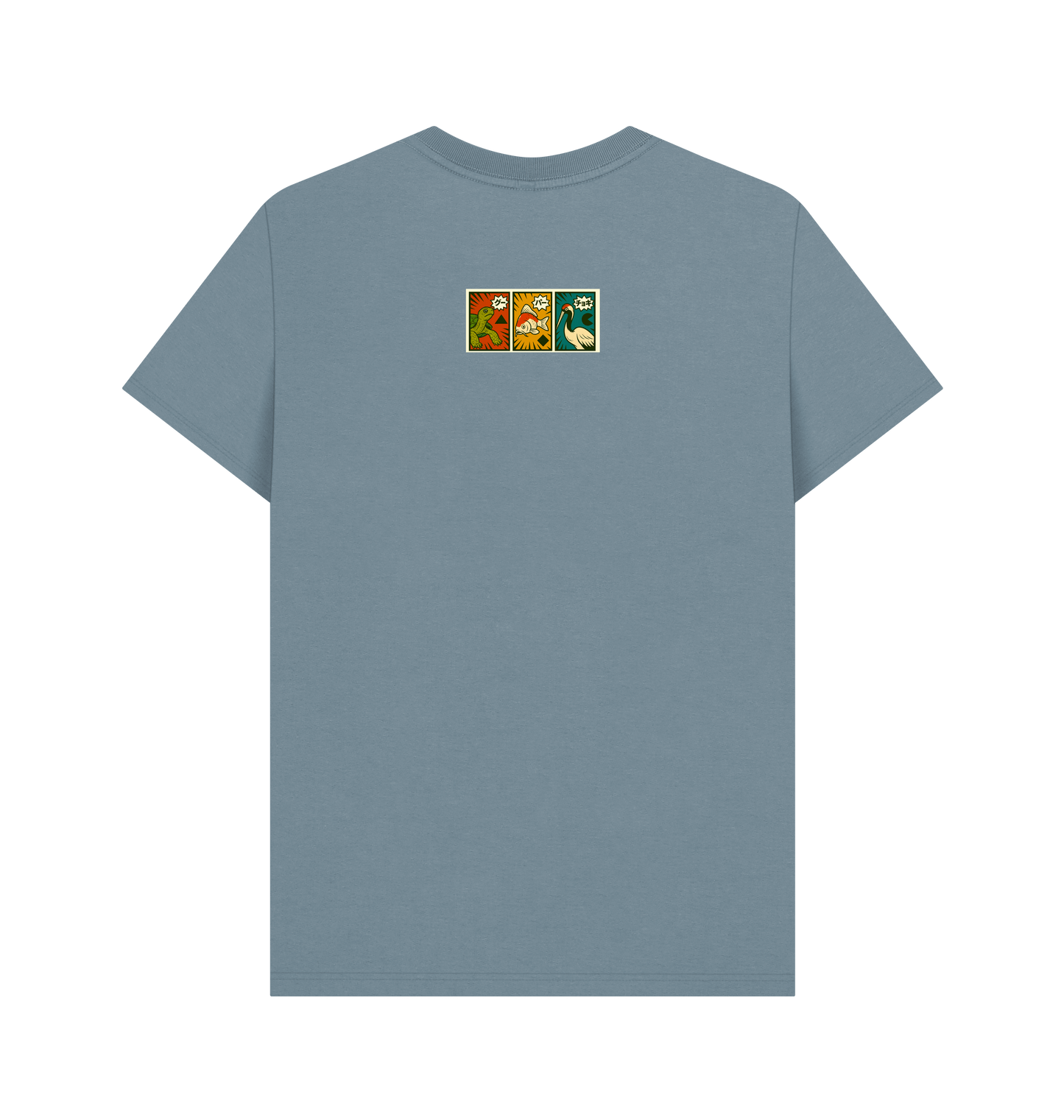 Stone Blue Printed T-shirt Back