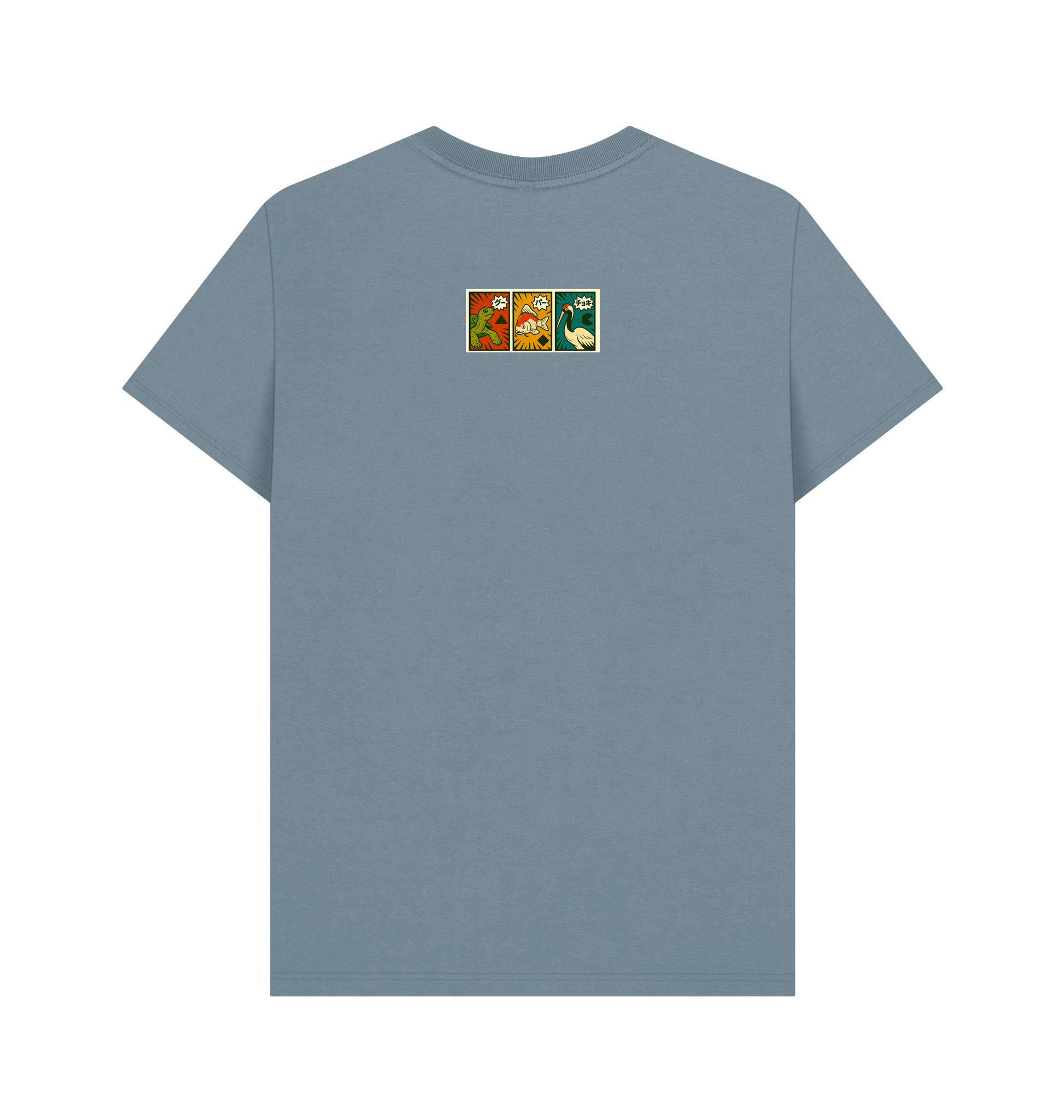 Stone Blue Printed T-shirt Back