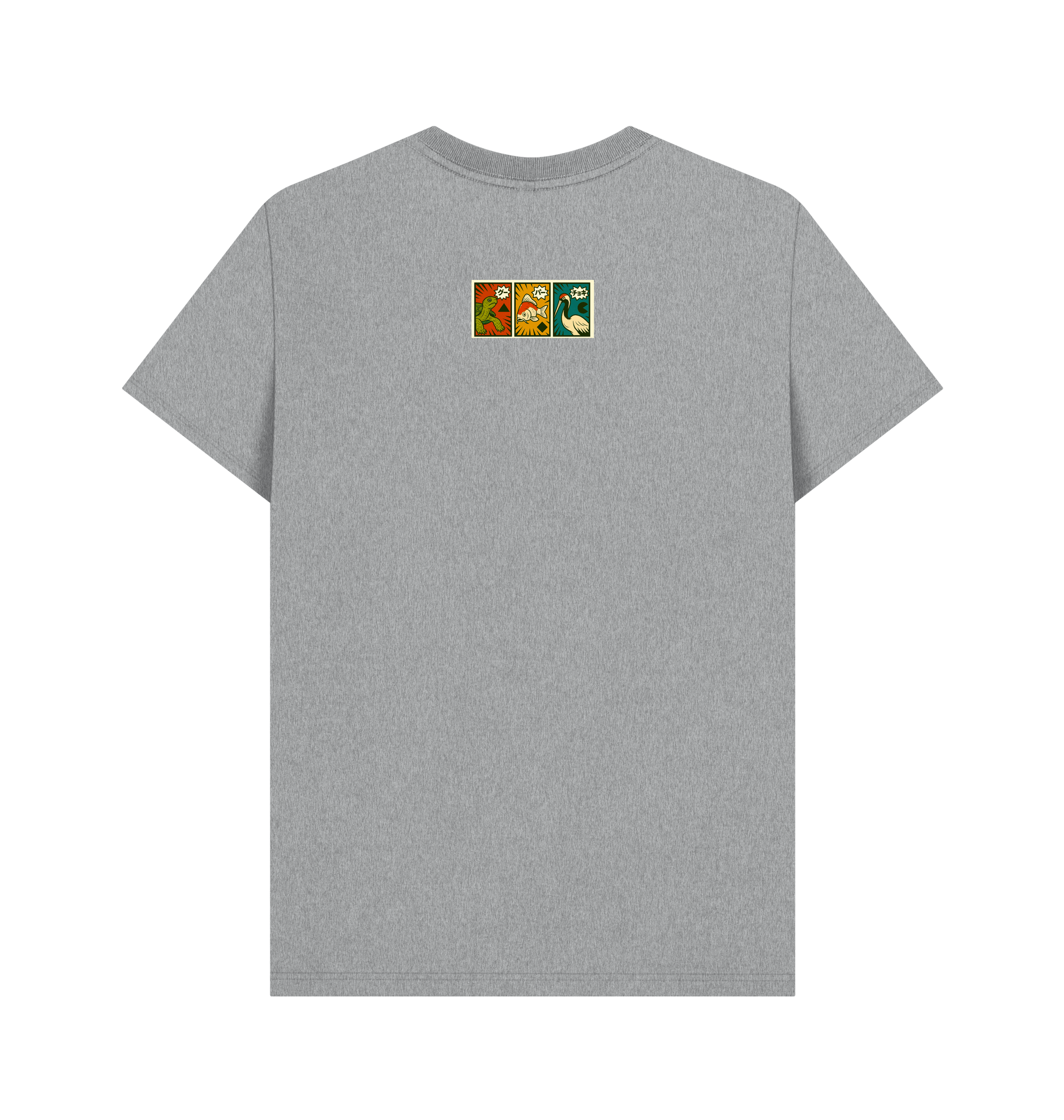 Athletic Grey Printed T-shirt Back