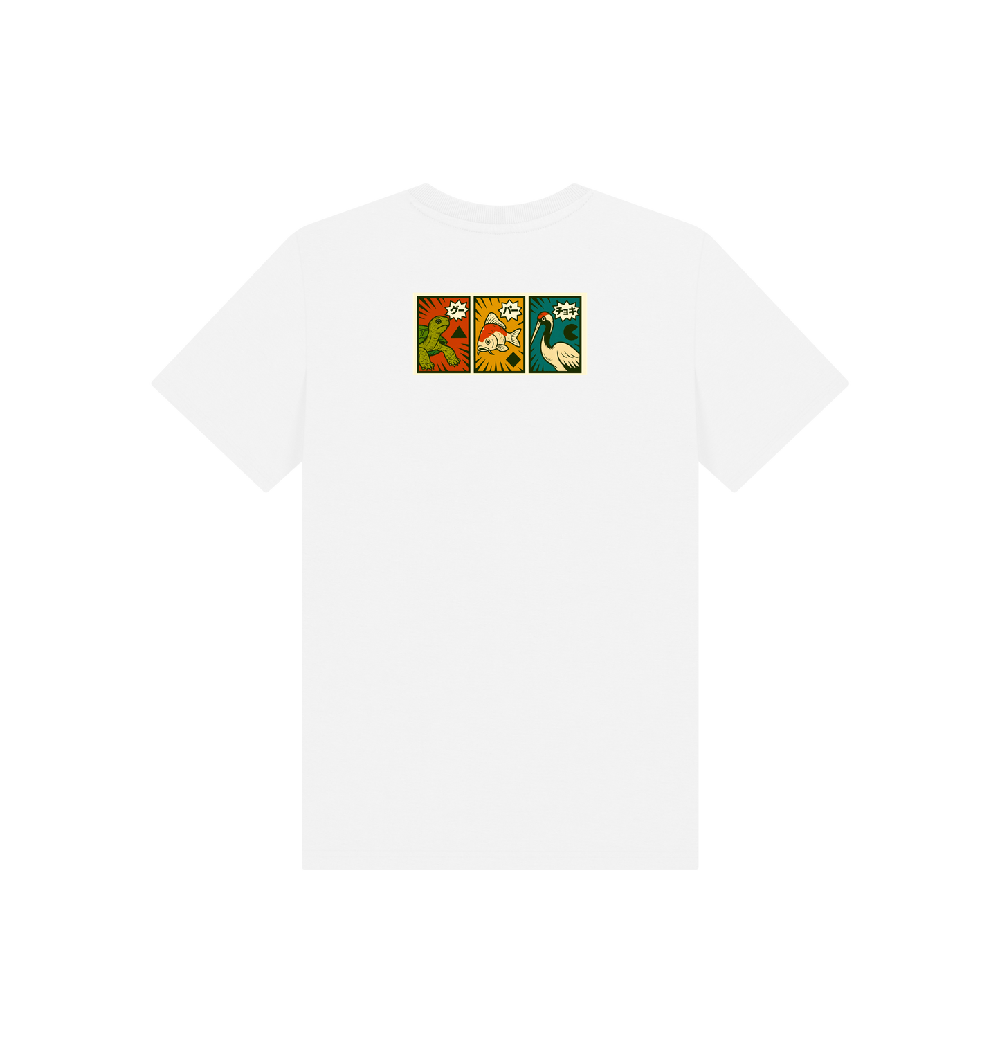 White Printed Kids T-Shirt Back