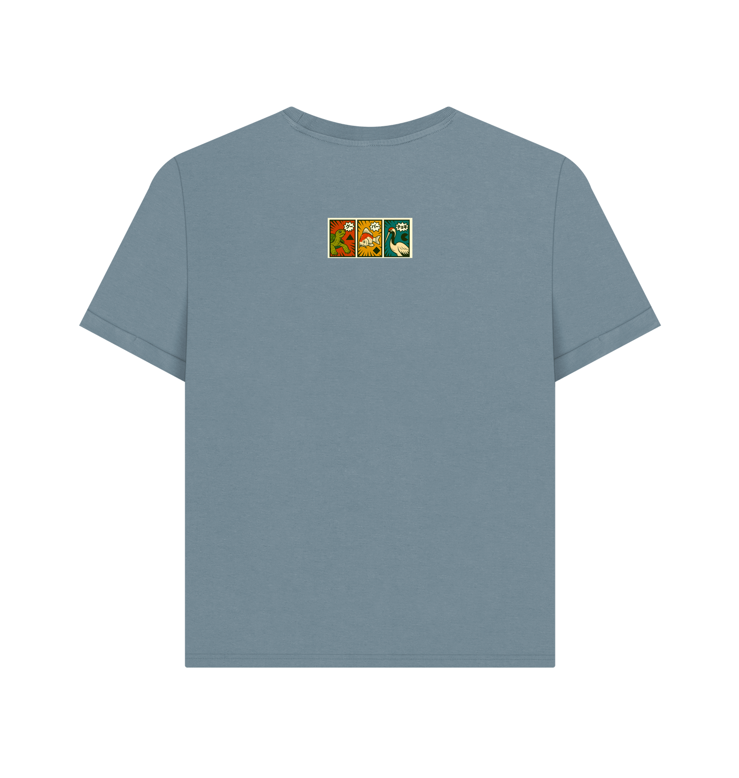 Stone Blue Printed T-shirt Back