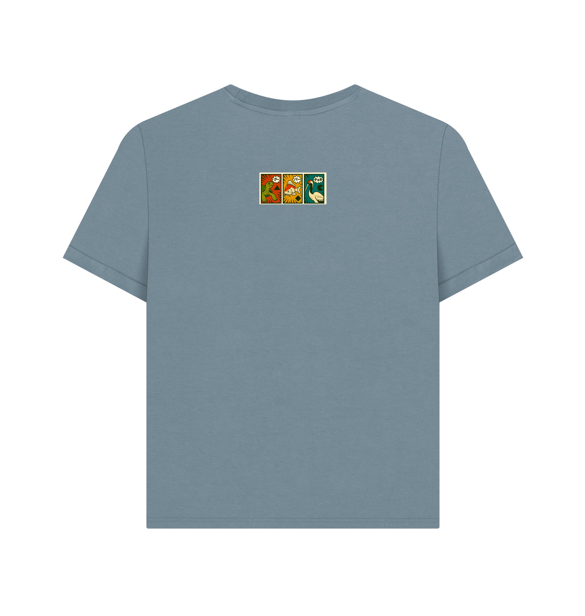 Stone Blue Printed T-shirt Back
