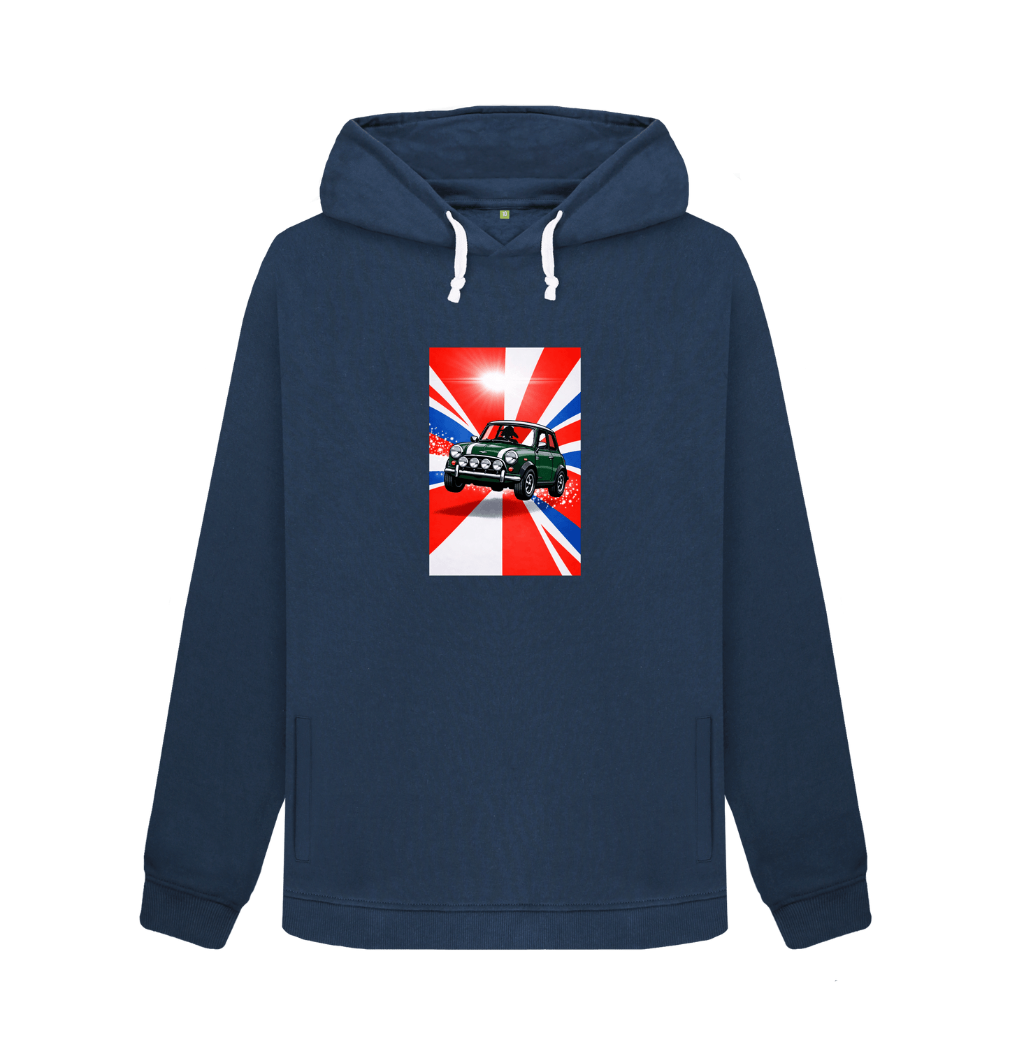 Navy Blue Printed Sweater Front
