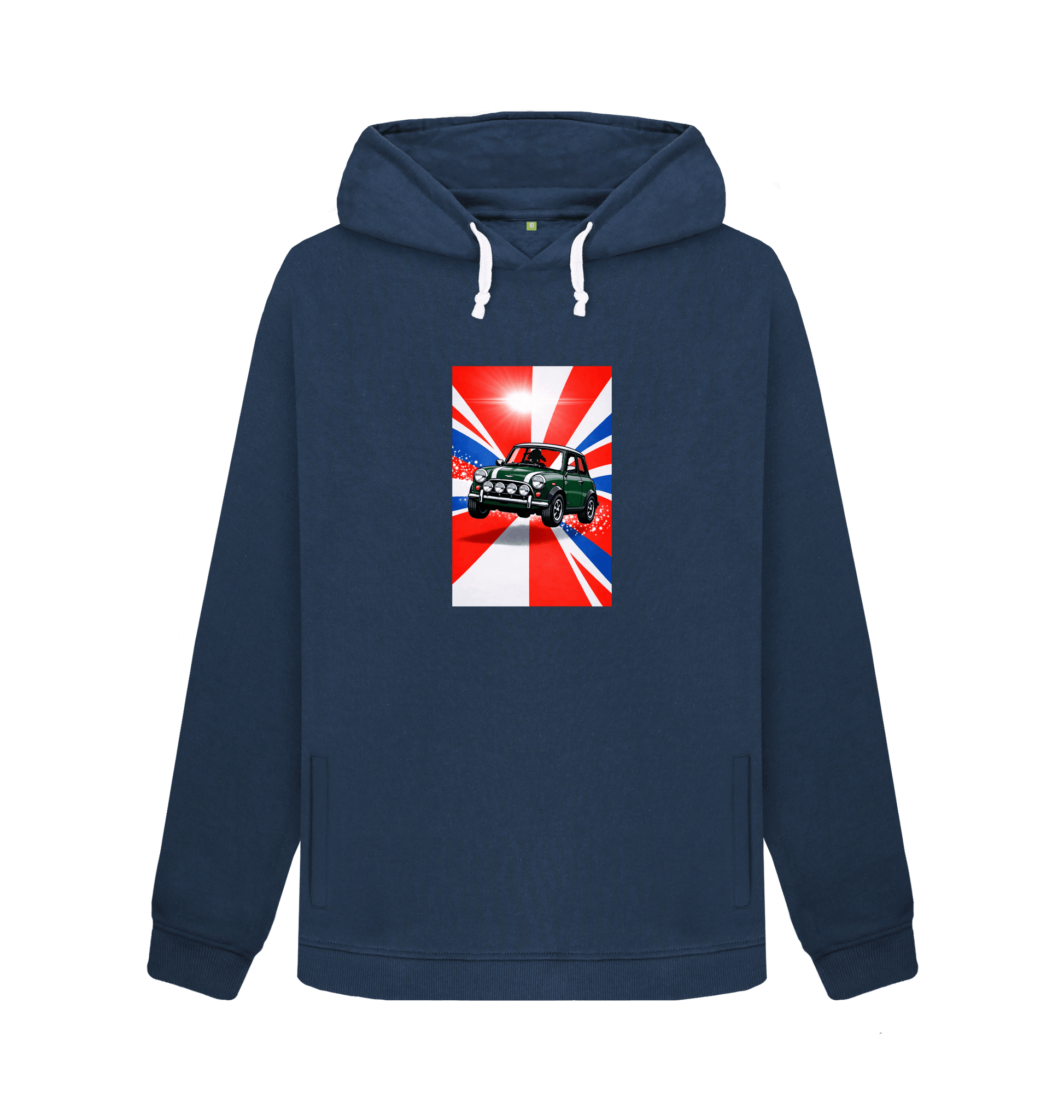 Navy Blue Printed Sweater Front